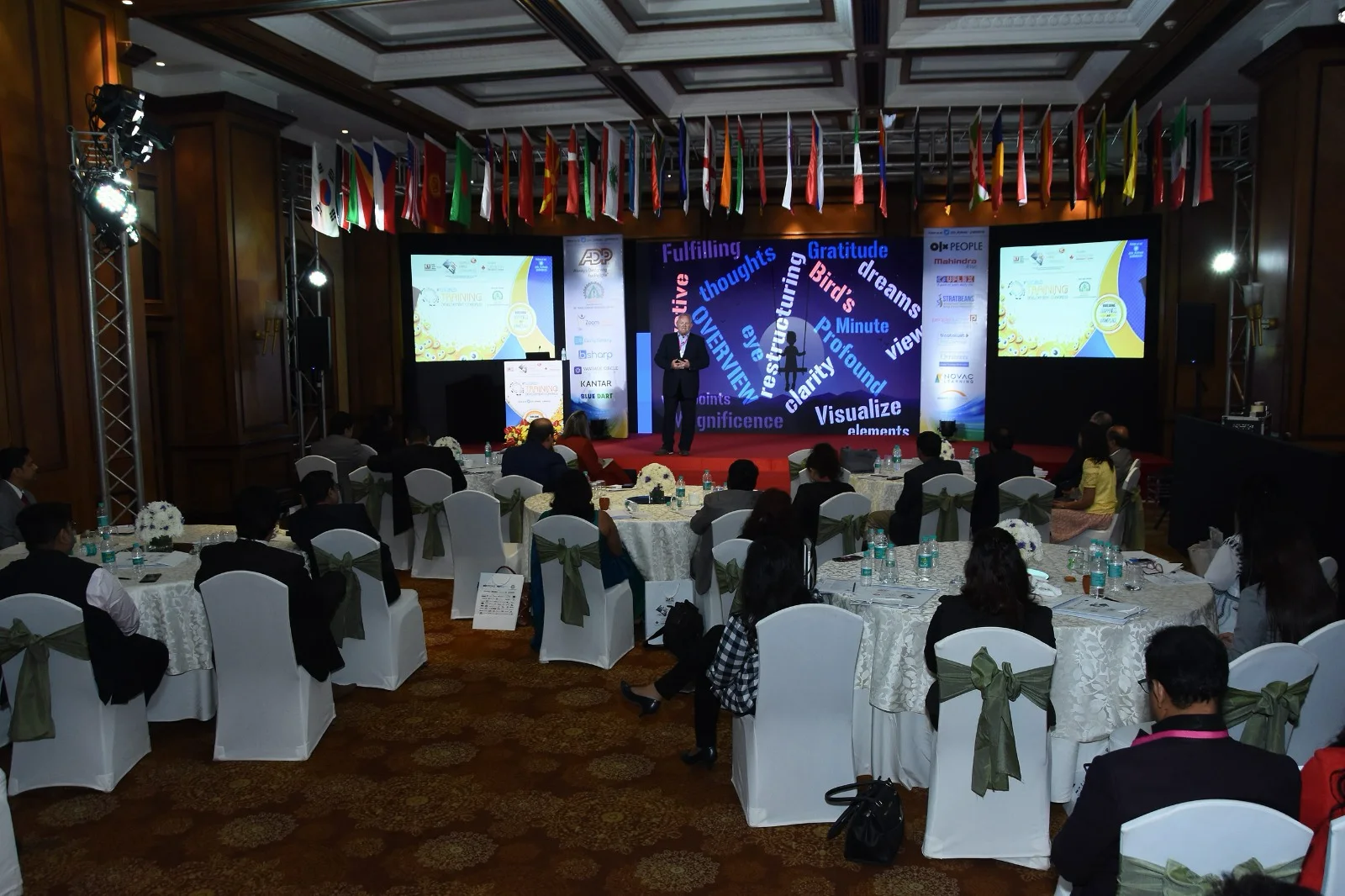 Bertie le Roux speaking to an international conference audience.